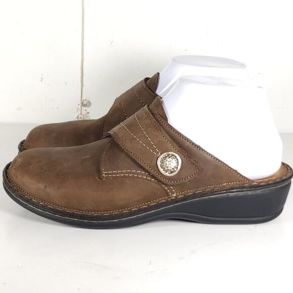 Finn Comfort Women's Santa Fe US7,5D EU38 Brown Leather Slip On Clogs Shoes - Picture 2 of 16